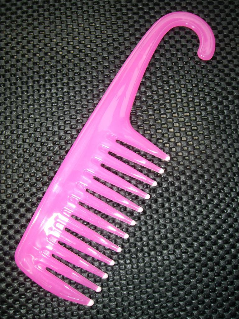 23CM LARGE PINK BATH/SHOWER COMB WITH HOOK AFRO HAIR GENTS/LADIES HEAD