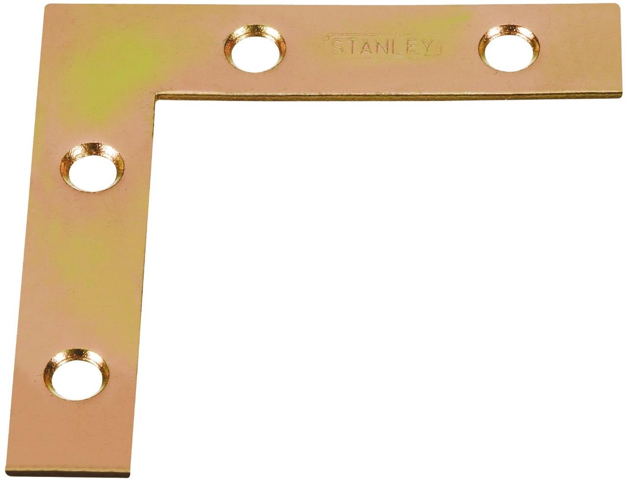 4X STANLEY FLAT CORNER BRACE BRASS FINISH L SHAPE SHAPED RIGHT ANGLE