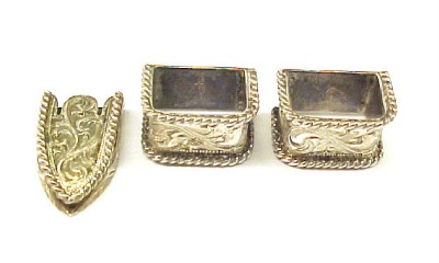 VOGT Sterling Silver Handmade Belt Buckle, Tip and Two Holders Set; Old Mexico | eBay