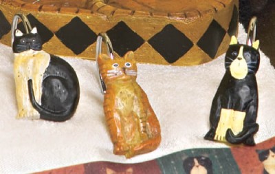 Country Cat Shower Curtain Hooks Linda Spivey Primitive On Popscreen