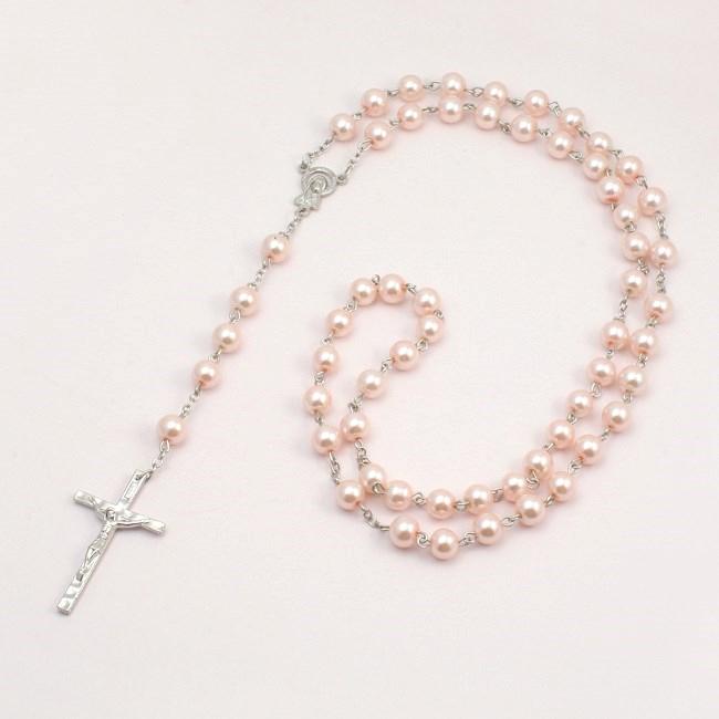 Pearl Rosary Beads Rosary Necklace Catholic Prayer Beads Gift Pouch