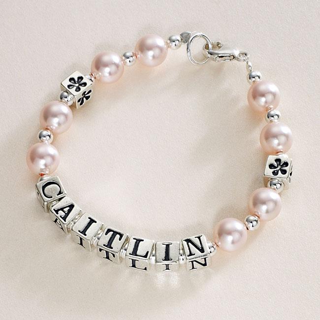 Sterling Silver Name Bracelets for Girls, Personalised Children's