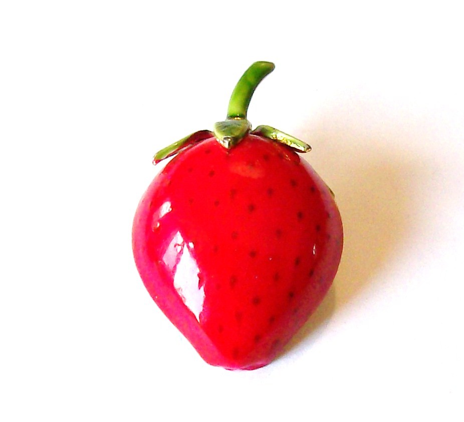 Signed Original by Robert Enamel Strawberry Pin c.60