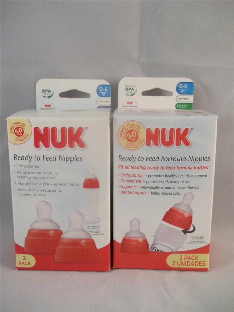 NUK Orthodontic Ready To Feed Formula Nipples Slow Flow Similac Gerber