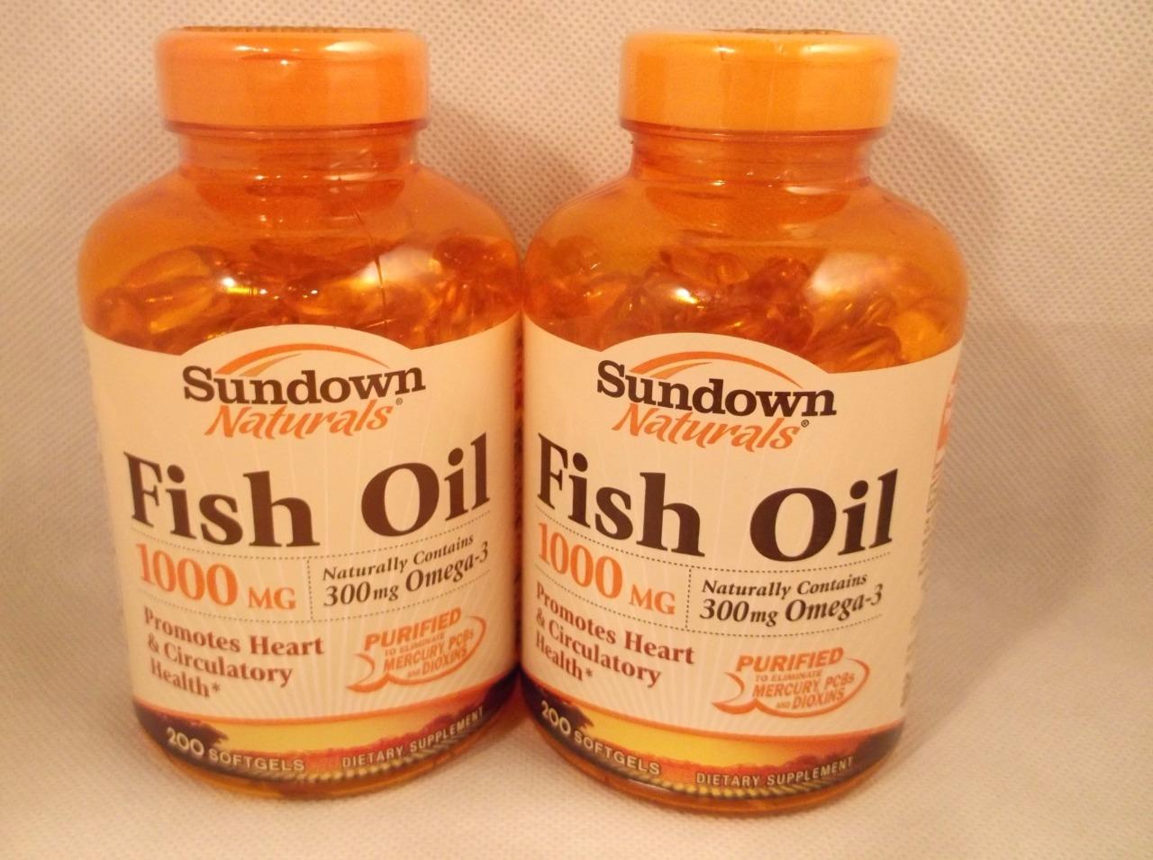 Sundown Naturals Fish Oil 1000MG w/ Omega3 Softgels Vitamins 200ct OR