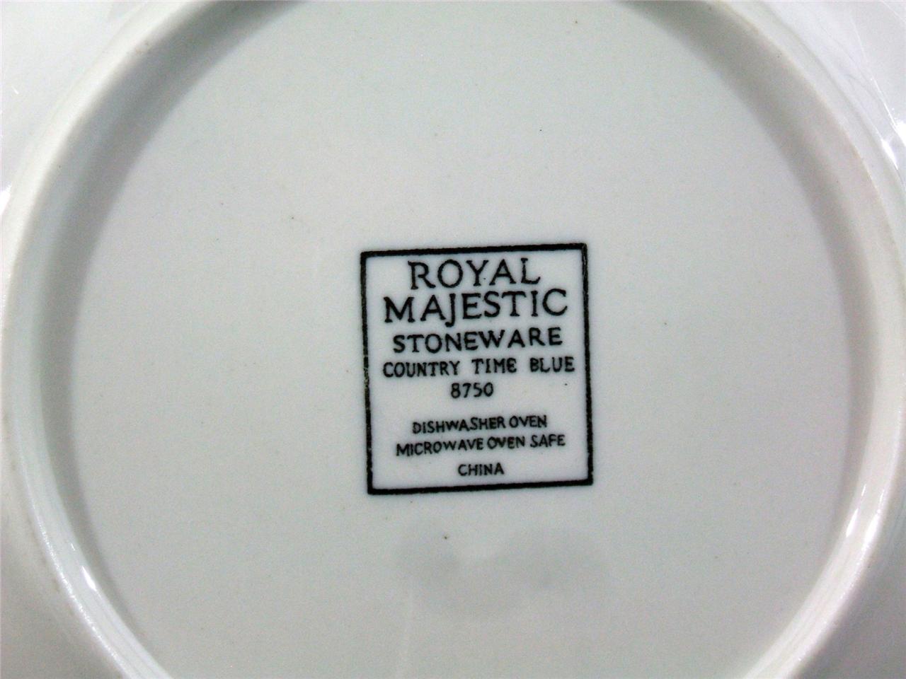 ROYAL MAJESTIC STONEWARE COUNTRY TIME BLUE 8750 SALAD PLATE 7