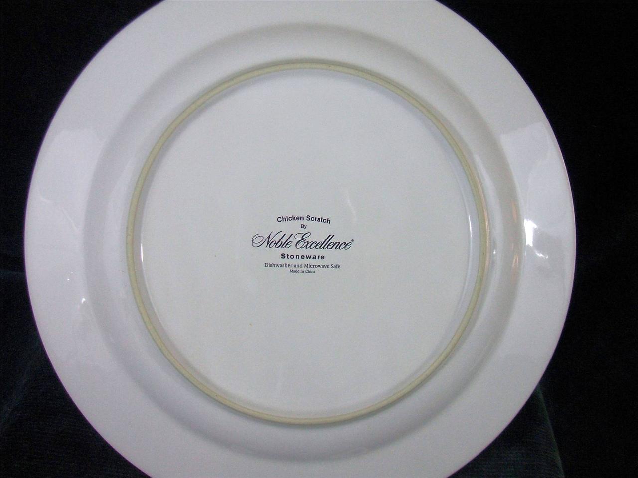 NOBLE EXCELLENCE CHICKEN SCRATCH STONEWARE DINNER PLATE eBay