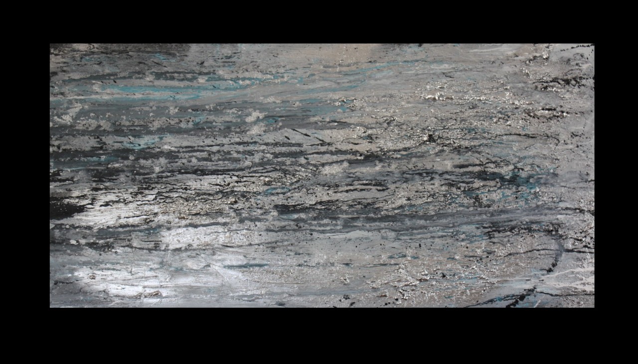 ABSTRACT CANVAS PAINTING silver turquoise HEAVY TEXTURE 90cm x 180cm eBay