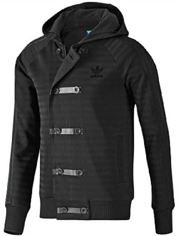 MENS ADIDAS ORIGINALS SY HOODED JACKET COAT TRACK TOP BLACK BNWT