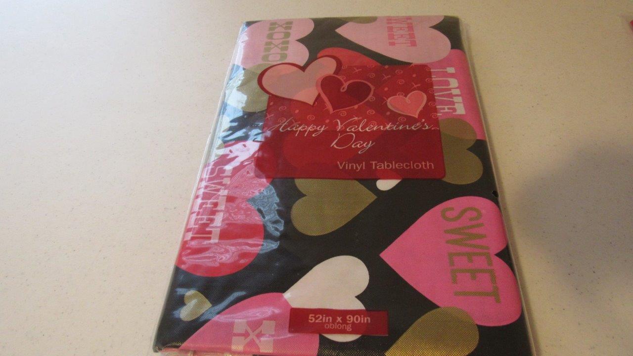 Valentine's Day Vinyl Tablecloth Conversation Hearts Love ...