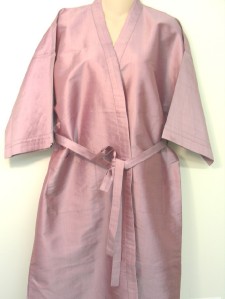 Pink Color 100% Thai Silk Robe Brand New Size M-L