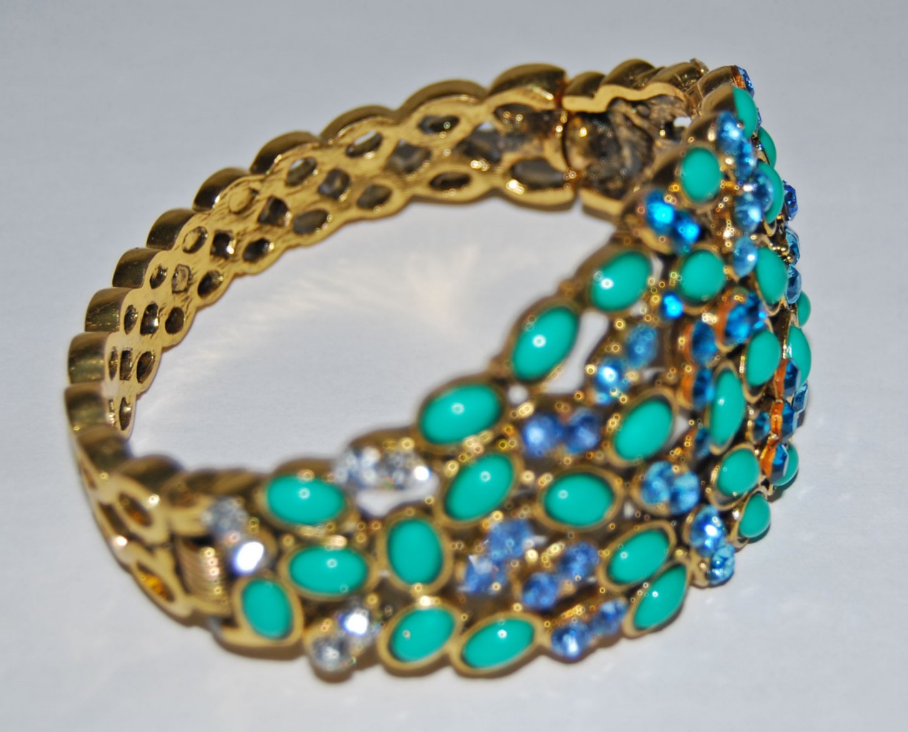  Turquoise Teal Blue Crystal Bracelet  New