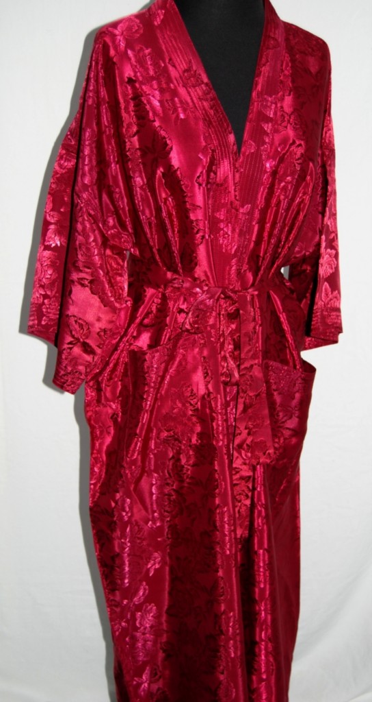 silk maroon robe