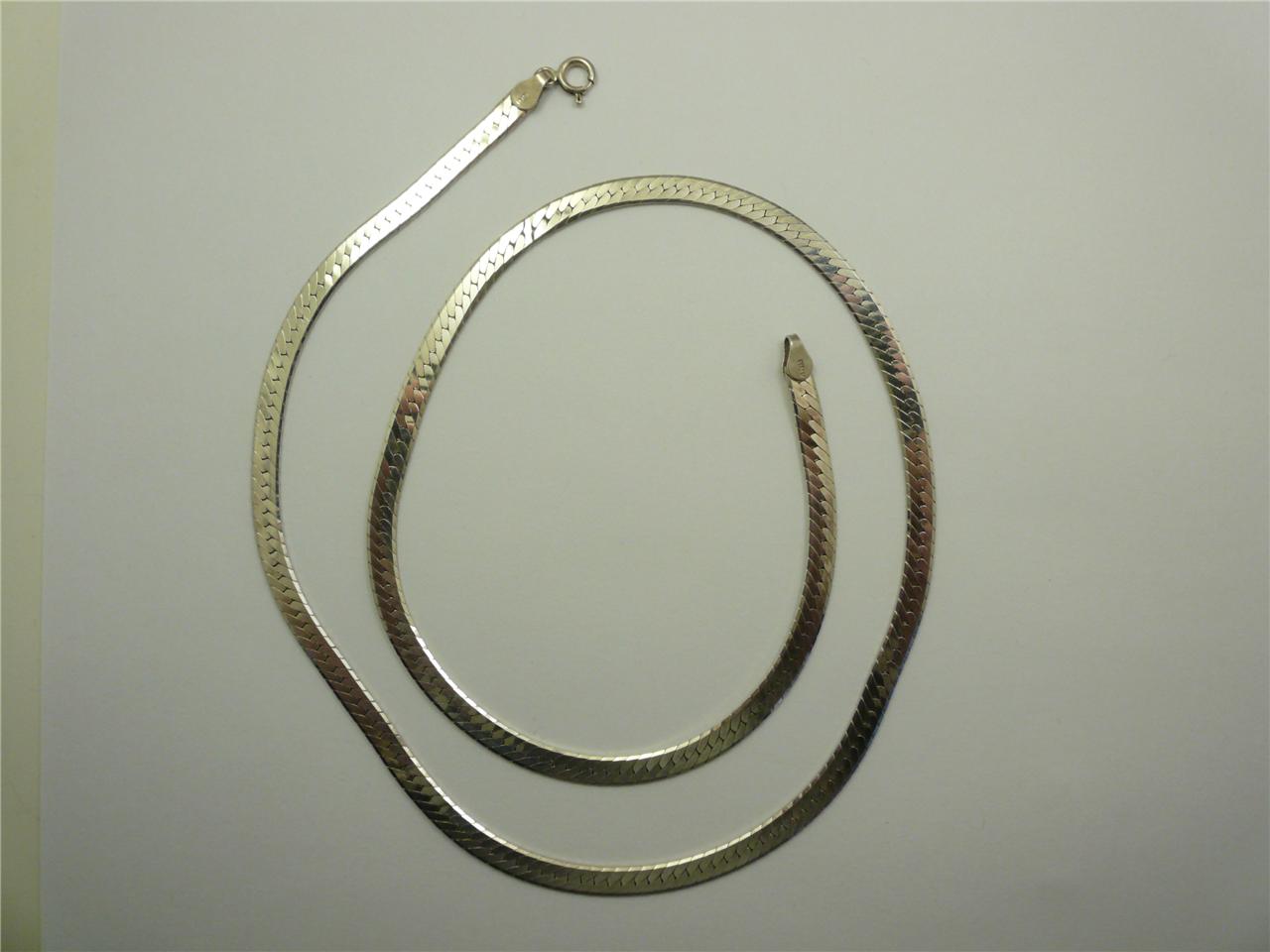 Assorted Vintage Sterling Silver Herringbone Necklace CHAINS 24", 30