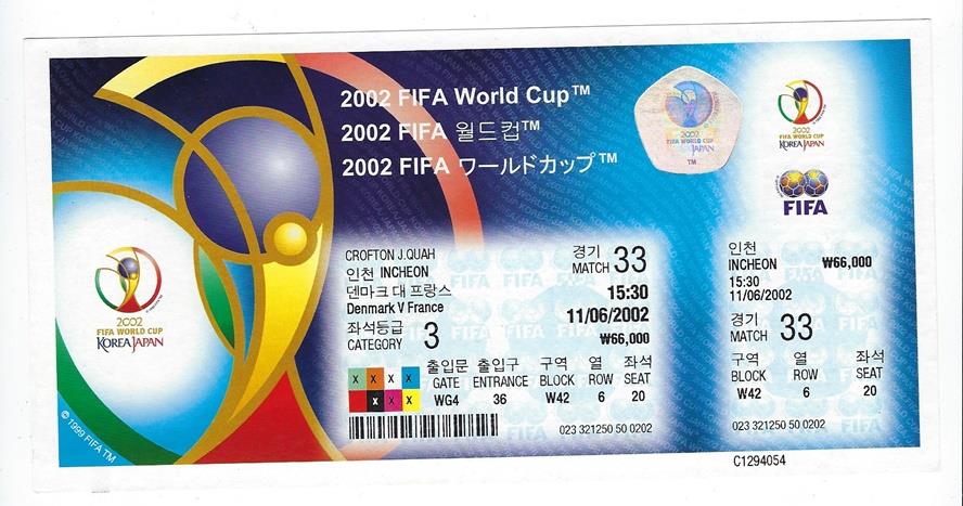 FIFA 2002 World Cup KOREA and JAPAN Matches 24 thru 33 Unused 