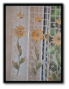 Macrame Lace Ready Made Cafe Net Kitchen Curtain Panel
