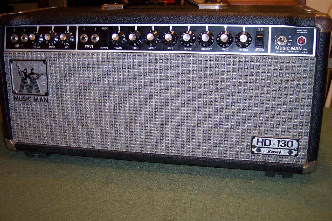 dating music man amplifiers Amp: serial no a004231, chassis no 2100-130, front control style cabinet with black tolex covering, metal plate stamped music man and logo in black, silver grille cloth, black control panel with nine 'numbered' style rotary controls, four jack inputs, two rocker switches and red pilot lamp, (fuse cap missing), 117v, us plug and speaker. dating music man amplifiers Amp: serial no a004231, chassis no 2100-130, front control style cabinet with black tolex covering, metal plate stamped music man and logo in black, silver grille cloth, black control panel with nine 'numbered' style rotary controls, four jack inputs, two rocker switches and red pilot lamp, (fuse cap missing), 117v, us plug and speaker.