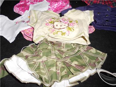 Girls Camo Clothing on Build A Bear Girl Clothing Lot Camo Skirt Hello Kitty Pink Pjs