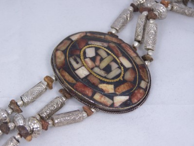 Silver Mosaic Belt Ladies Accessory Vintage Jewel Bead