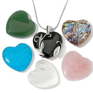 Gemstone Sterling Silver Interchangeable Heart Pendant