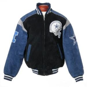 Dallas Cowboys NFL Full-Zip Suede Varsity Jacket XL