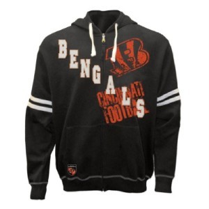 Bengals NFL Quarterback Full-Zip Fleece Hoodie LARGE