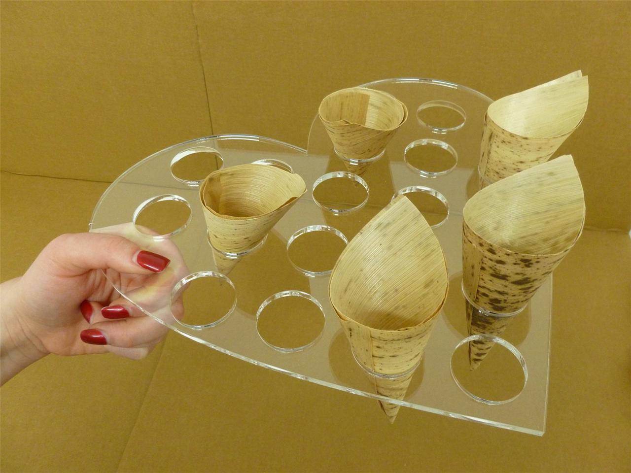 CLASSIKOOL ACRYLIC HANDHELD FOOD TRAY CANAPE BUFFET CONE HOLDER WEDDING EVENTS eBay