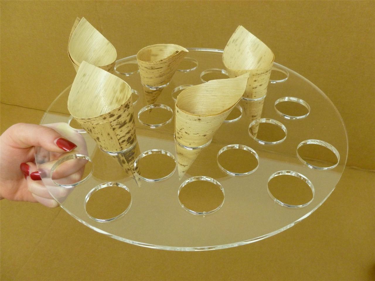 Classikool Acrylic Handheld Food Tray Canape Buffet Cone Holder Wedding