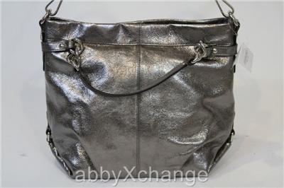 Glad Zipper Bags on New Coach Pewter Leather Brooke Tote Bag Purse 17165 Ebay