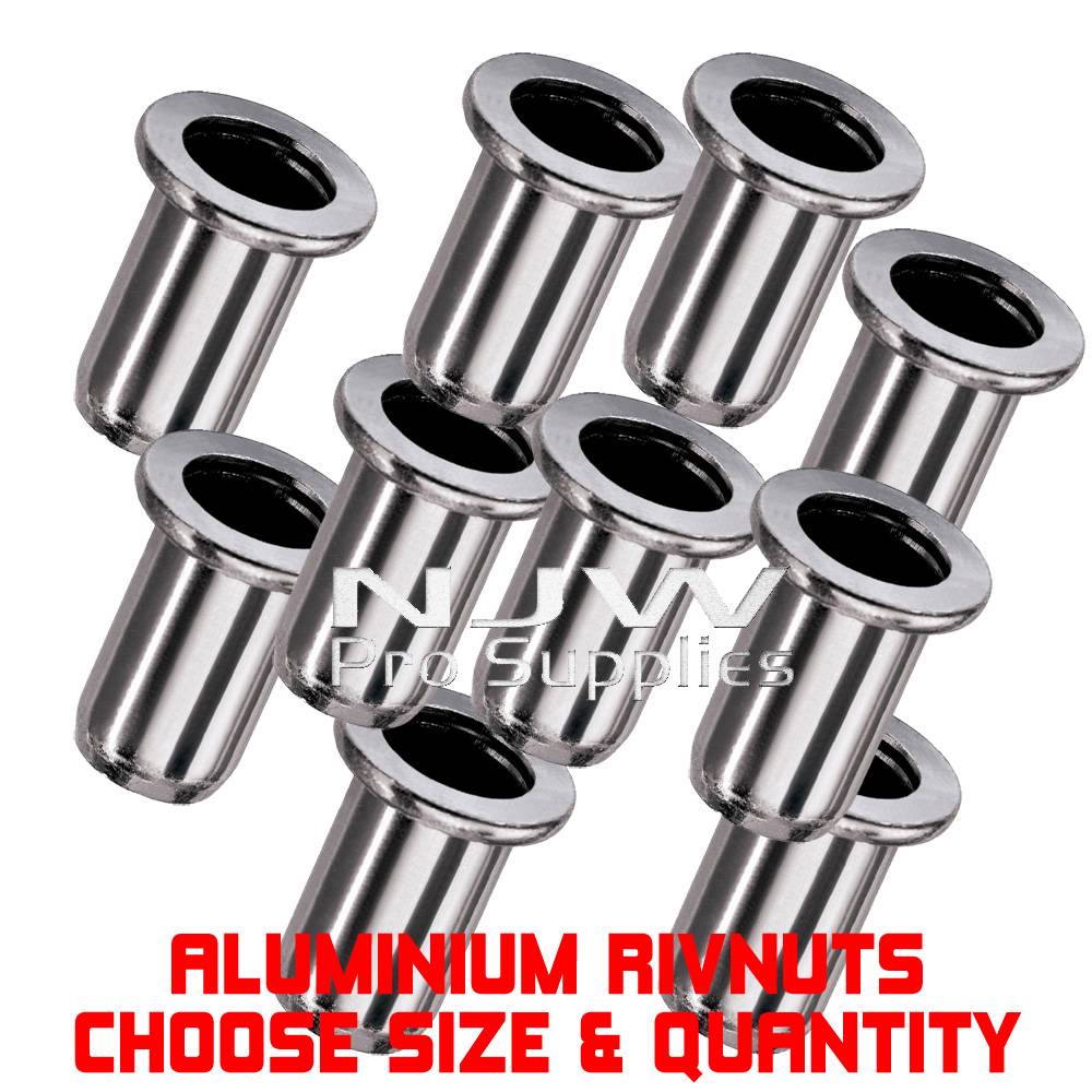 Aluminium Flat Head Rivnuts Rivet Nuts Nutserts M3 - M10 Rivnut