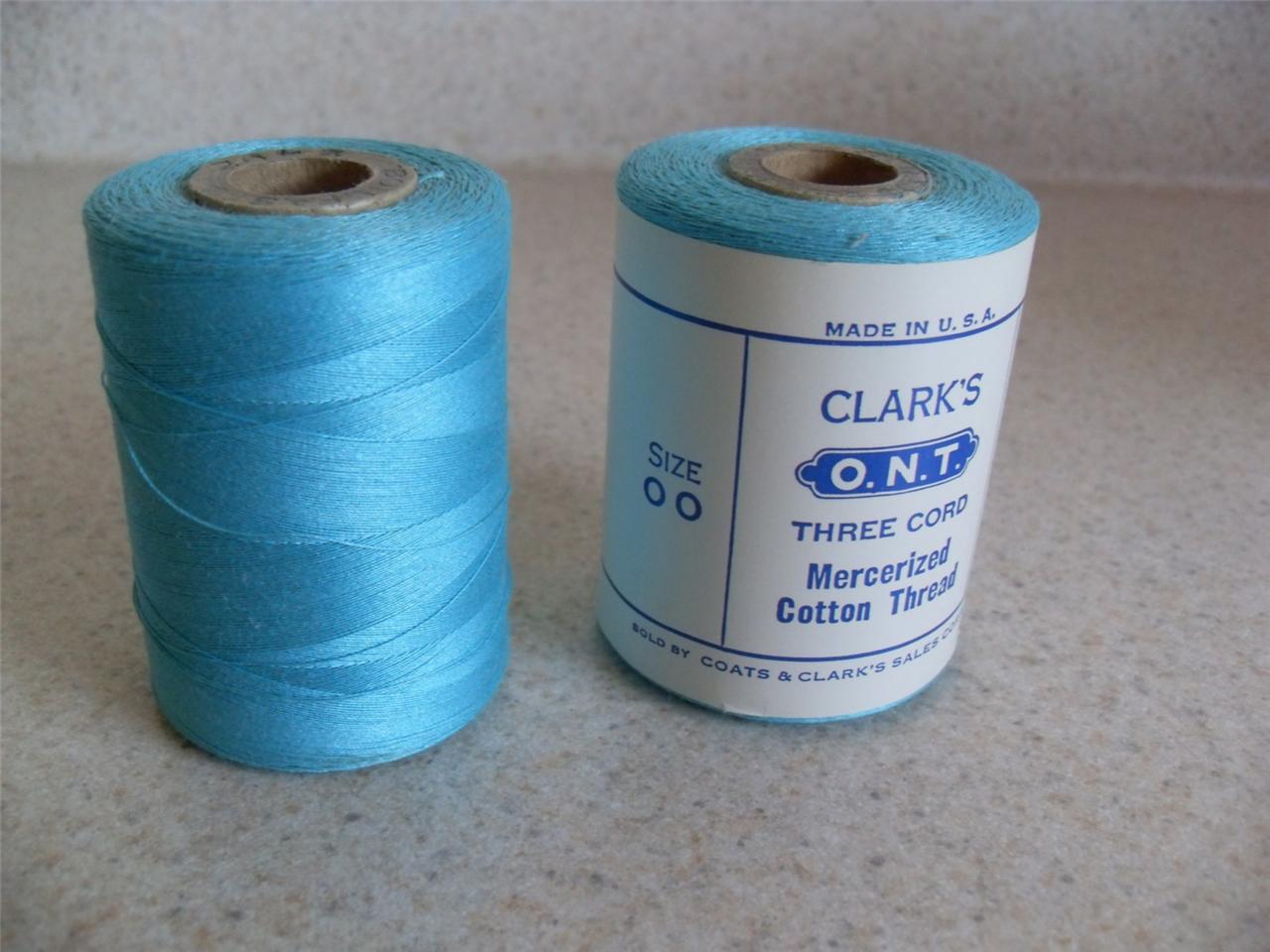 Clark's ONT O.N.T 3 CORD MERCERIZED COTTON THREAD 1700 yards each size