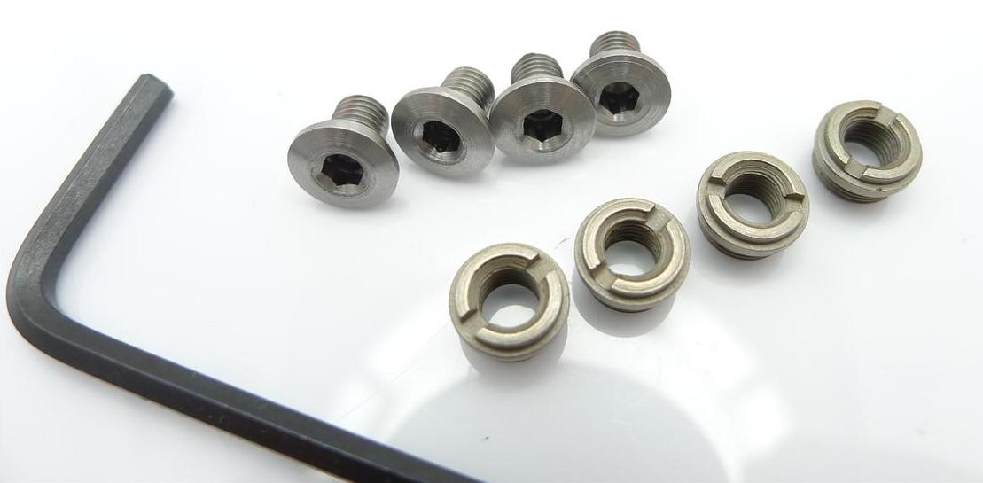 Colt 1911 pistol gun grip SLIM HEX Stainless Screws + BUSHINGS HIGH