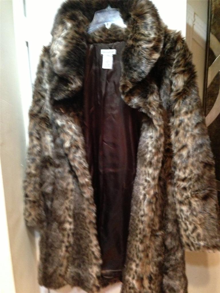 Women's Winter heavy fake faux Fur 3/4 long Coat jacket plus size XL1X