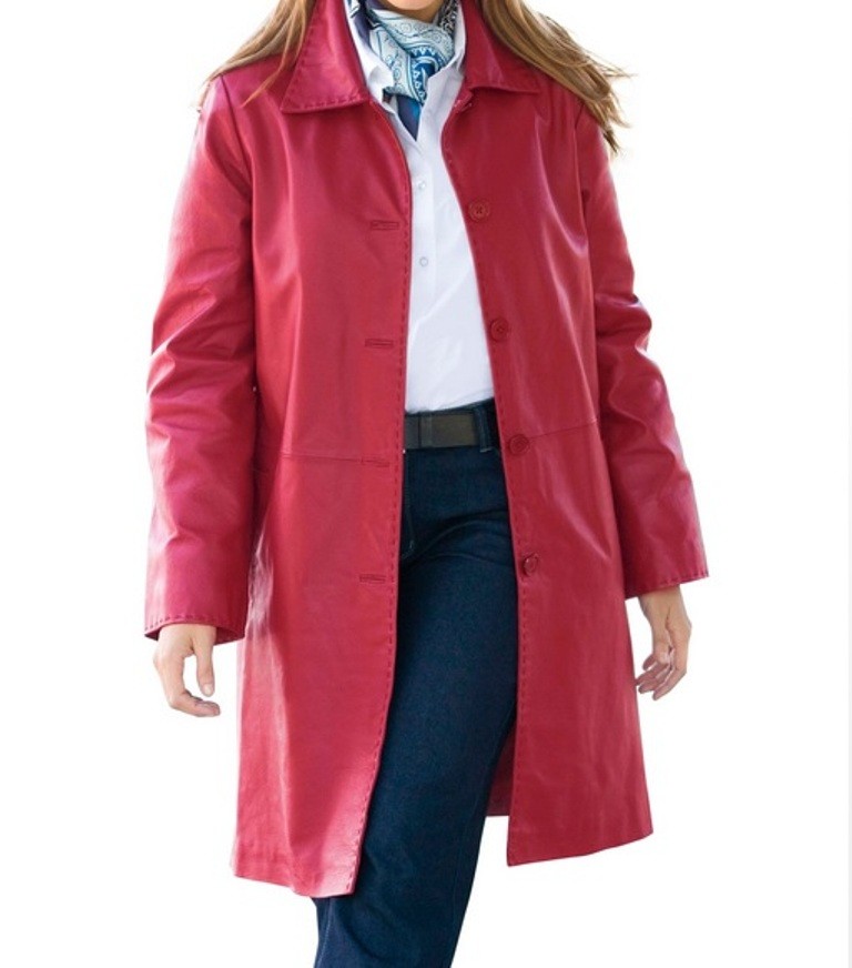 Las Women 039 S Winter Genuine 3 4 Length Leather Jacket Coat Las Women 039 S Winter Genuine 3 4
