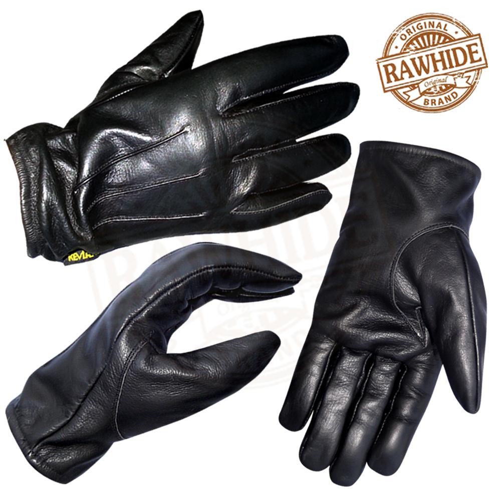 LEATHER GLOVES KEVLAR LINED ANTI SLASH PROOF SECURITY POLICE CRUISER
