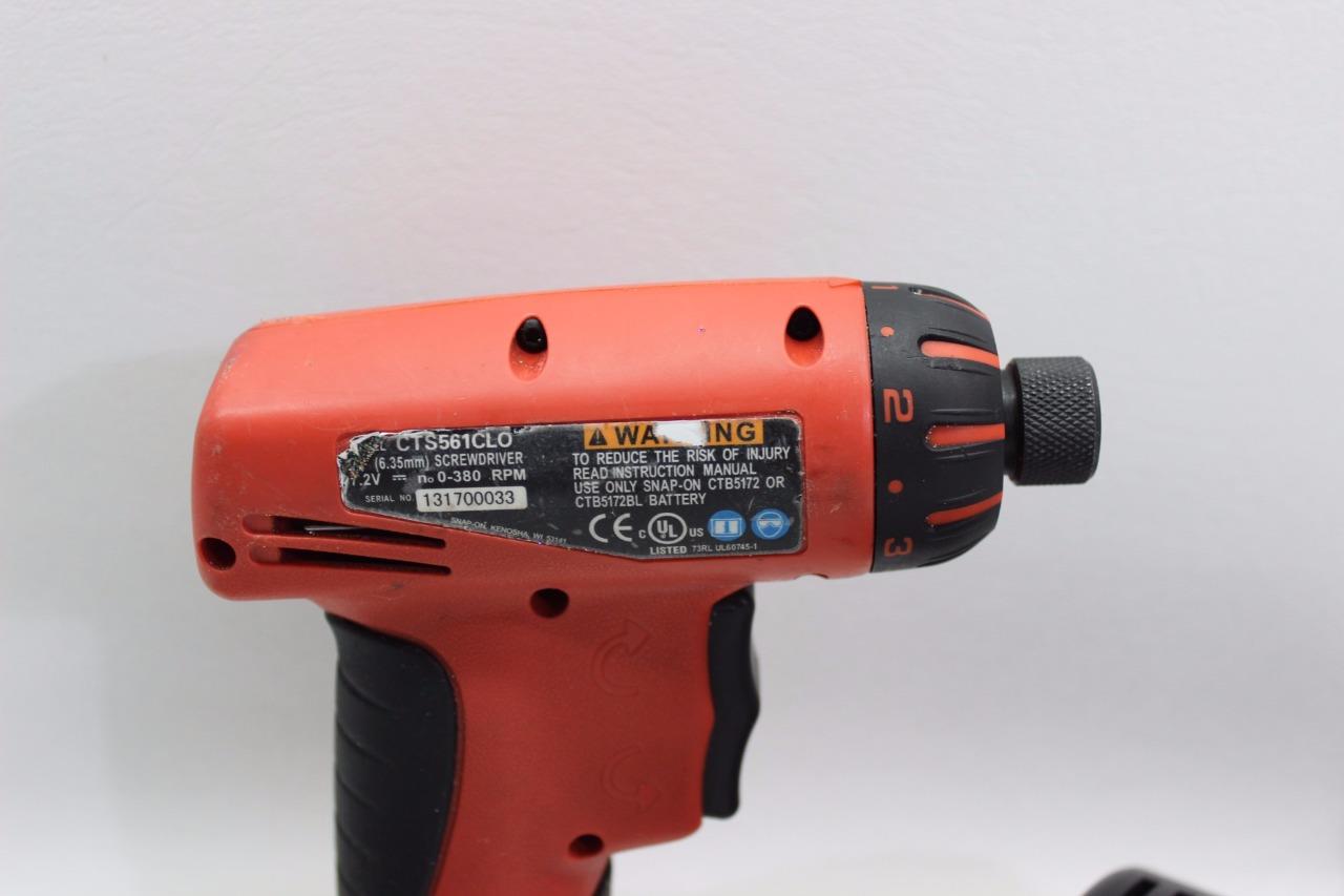 SnapOn CTS561CLO 1/4in Cordless Screwdriver w/ 3 Batteries and Charger