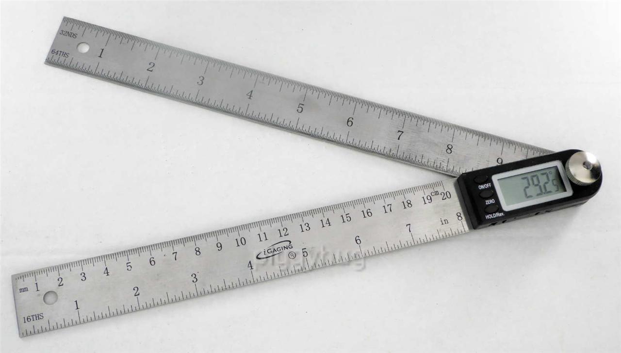 iGaging electronic digital protractor10"miter gauge angle ruler lithium