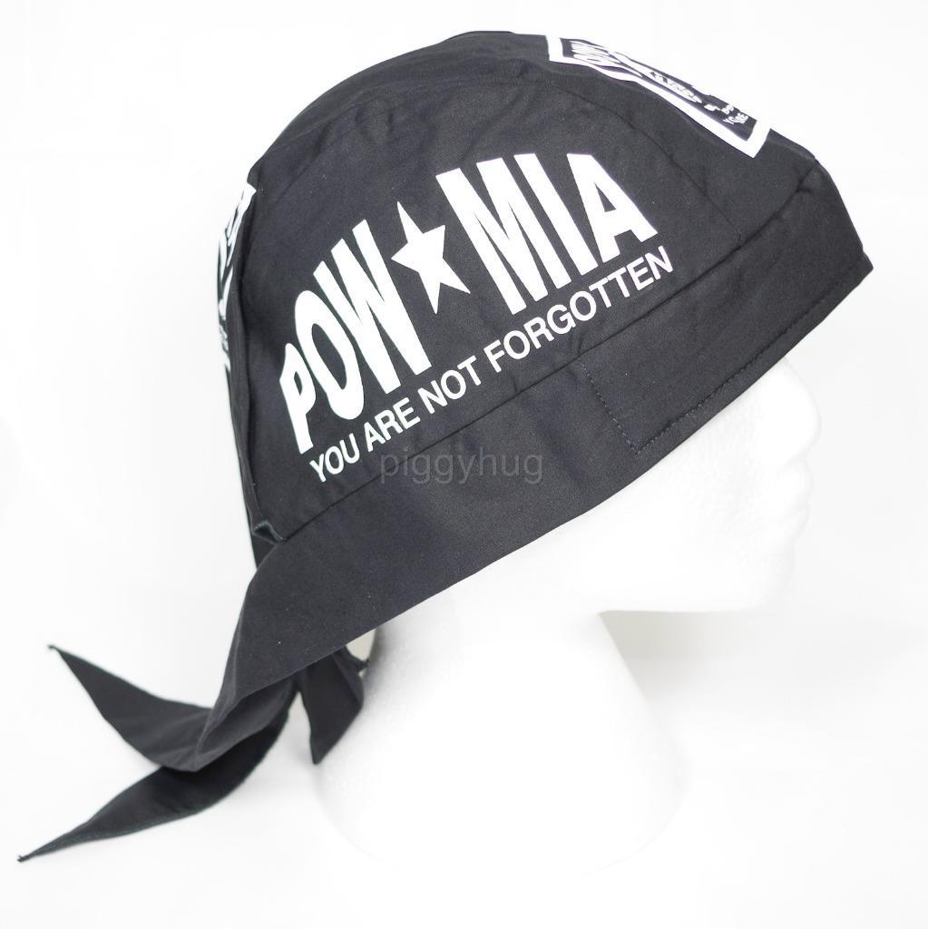skull cap hat do du doo rag POW*MIA you are not forgotten sweat band USA +colors - Bild 7 von 7