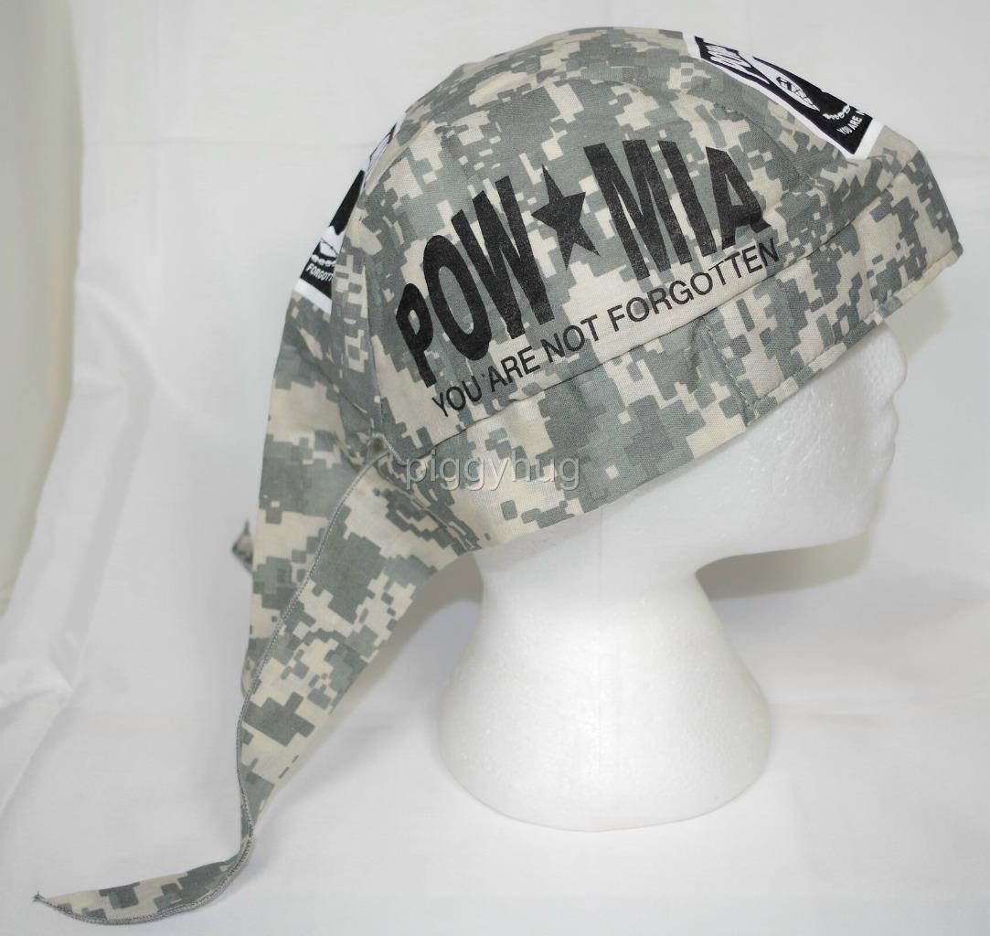 skull cap hat do du doo rag POW*MIA you are not forgotten sweat band USA +colors - Bild 6 von 7