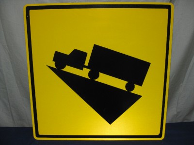 AUTHENTIC TRUCK RAMP RUNAWAY REAL ROAD TRAFFIC SIGN | eBay