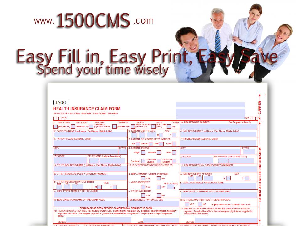 HCFA CMS 1500 EASY Fill-n-Print Form Software Version 02 ...