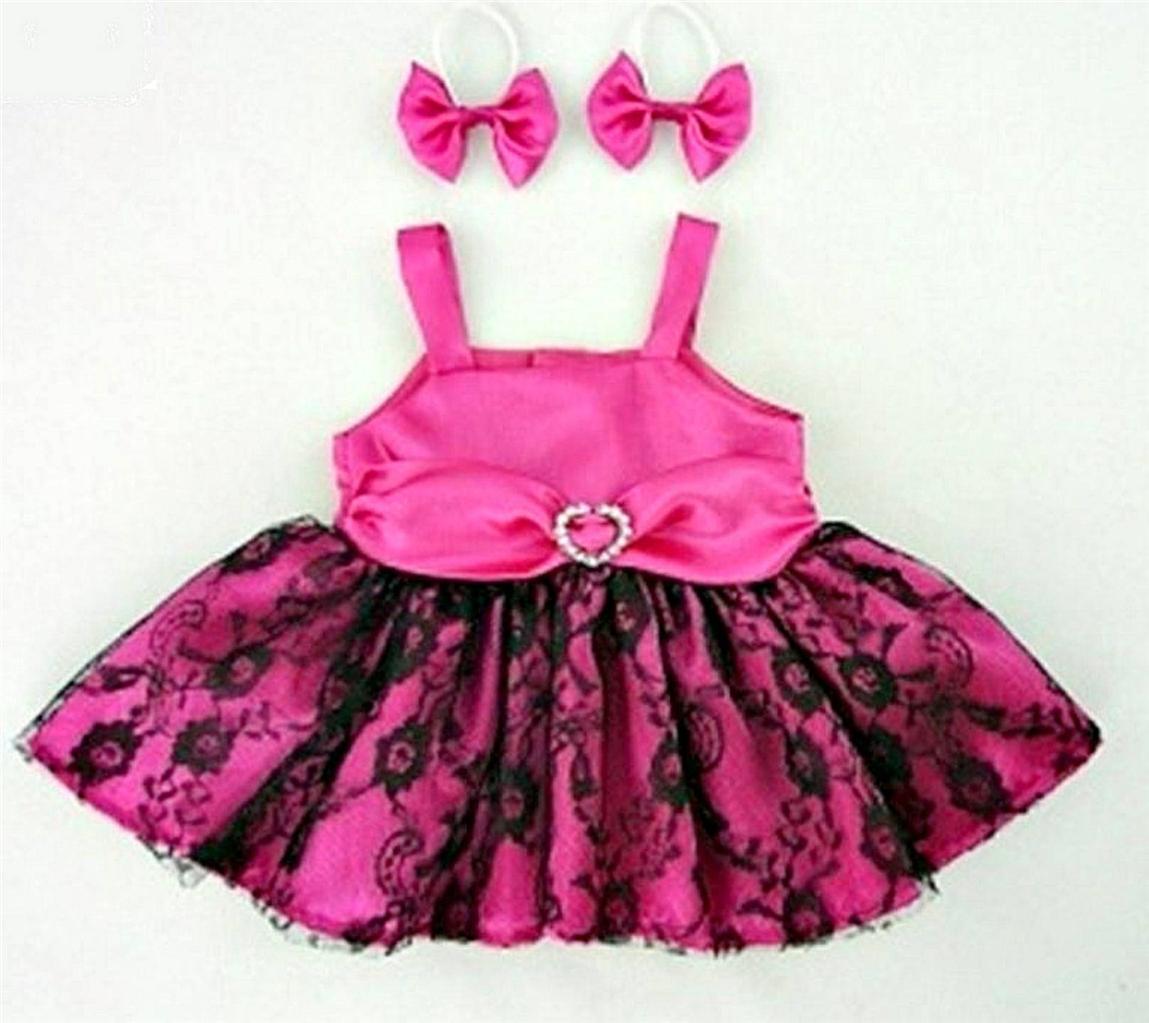Build Your Bears Wardrobe Candy Pink Prom Party Dress 15in Teddy Bear