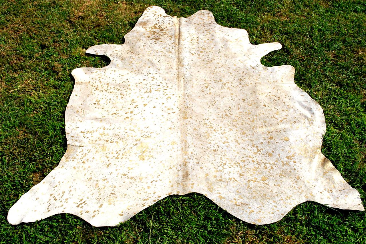 New Cowhide Acid Wash Gold Cream cow hide rug skin ac9188