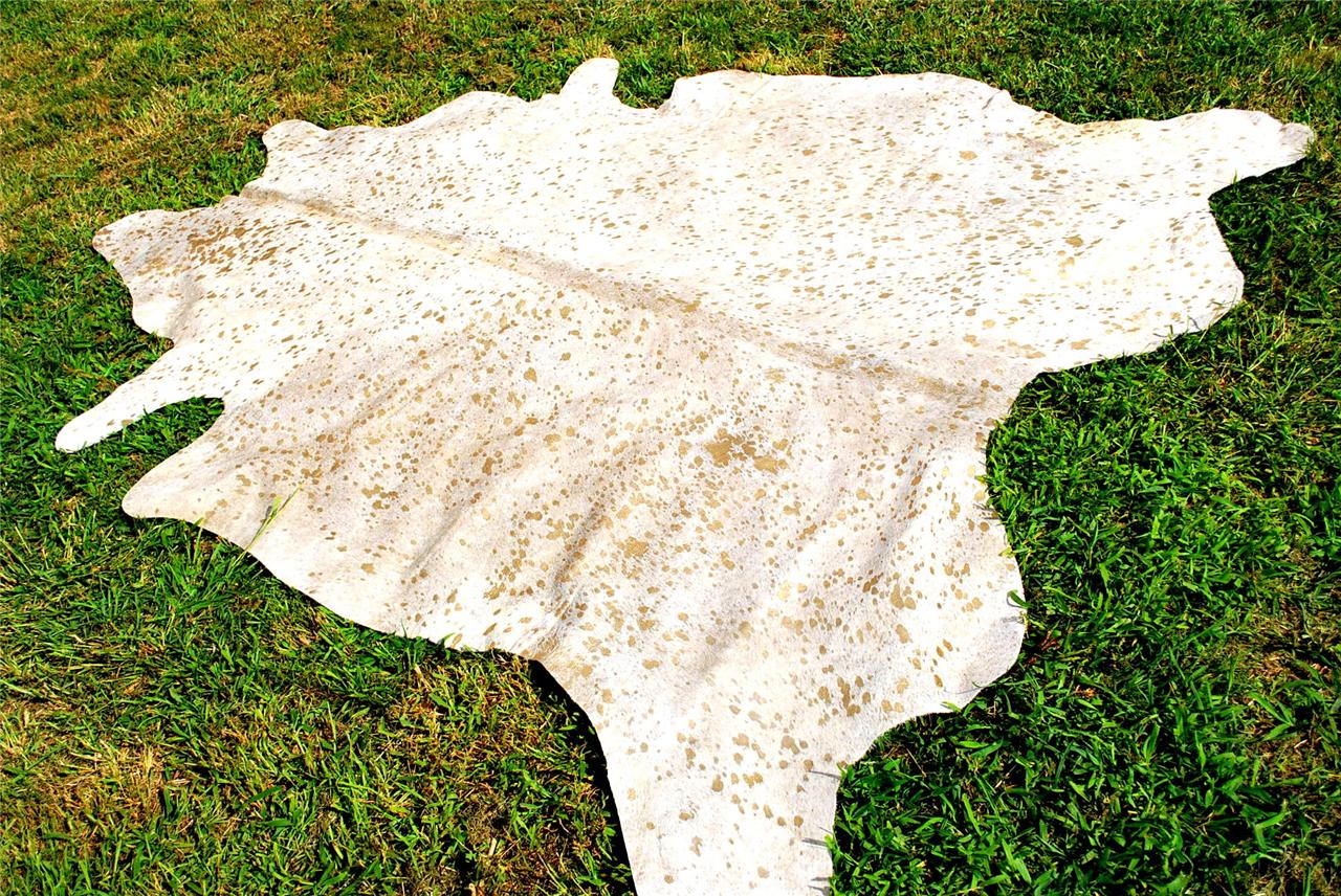 New Cowhide Acid Wash Gold Cream cow hide rug skin ac9188