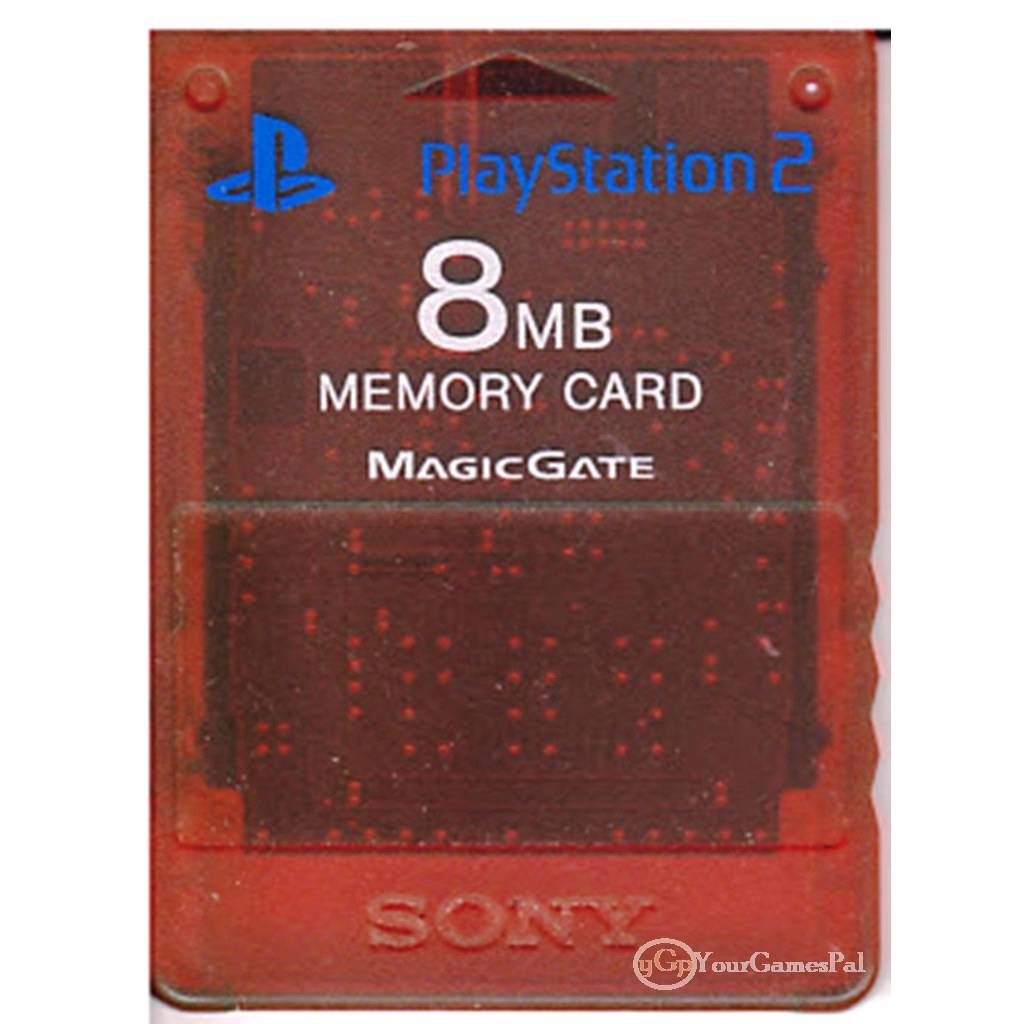 PS2 Memory Card by Sony for PlayStation 2 8 MB Red Clear 100 Original