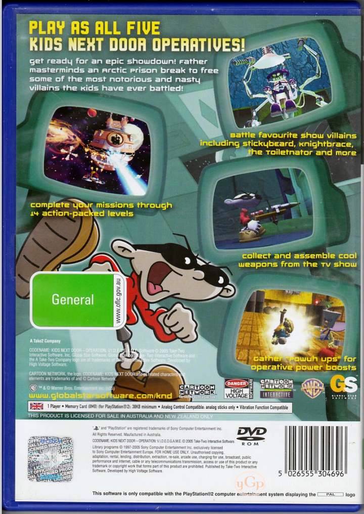 PLAYSTATION 2 CODENAME KIDS NEXT DOOR OPERATION VIDEO GAME PS2 PAL CODE