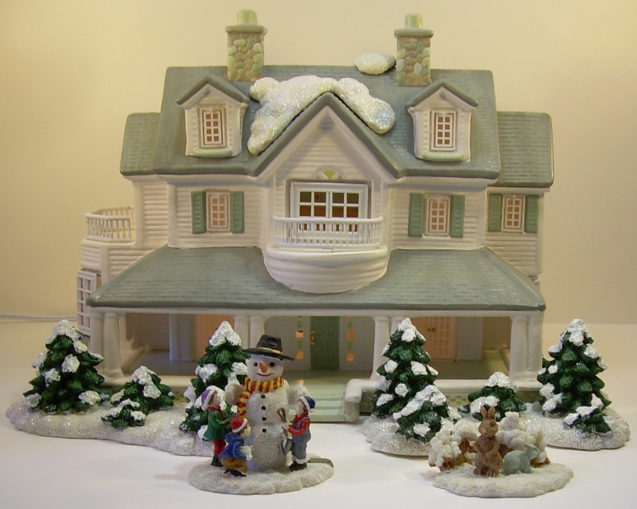 Christmas Easter Village Lighted Handpainted Ceramic House by Burns