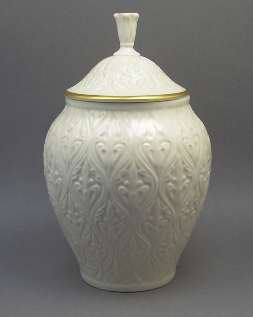 Vintage Lenox China Porcelain Morning Glory Floral Flower Vase Cream