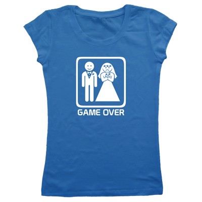 GAME OVER Sad Bride funny wedding hen bachelorette party women ladies T shirt
