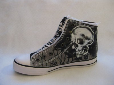 Ladies Fashion Shoes Size Canvas Hightop on Ed Hardy Women S Grey Sneaker Tennis Shoe Sneaker Canvas Size 7 Eur 38